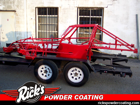 red-powder-coated-race-car-chassis